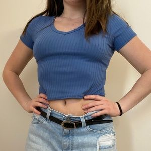 Blue crop top